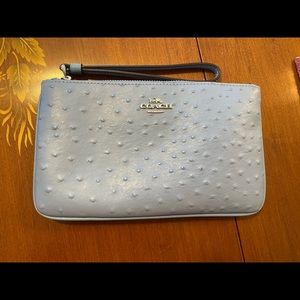 Coach large wristlet ostrich